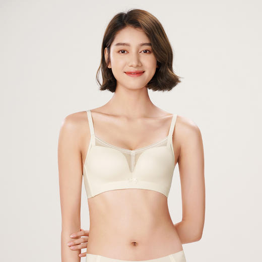 都市丽人自然舒适内衣女锁边文胸B杯适穿3/4杯薄款无钢圈三排扣LB42D8 商品图1