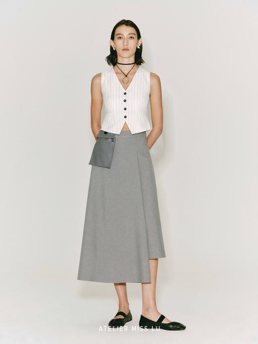 【轻氧呼吸】钢琴细条纹收腰醋酸马甲 商品图0