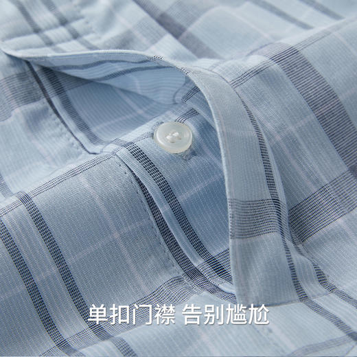 Threegun三枪 【纯棉】彩格翻领开襟短袖长裤女士家居套睡衣家居服-82232D011 商品图8