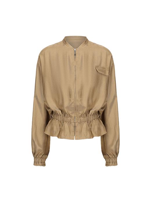 【落日淘沙】复古设计感拉链醋酸上衣 商品图4