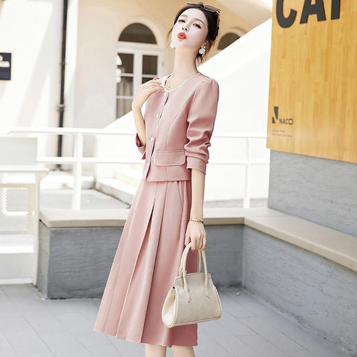 时尚韩版修身外套，中长裙两件套裙 HR-LT2366 商品图3