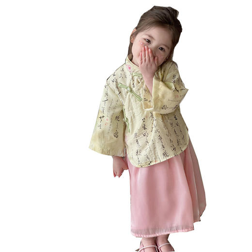 【2色！新中式国风套装】女童汉服套装夏季2024新款儿童中国风女宝宝新中式周岁礼服两件套 商品图4