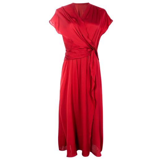 【预售5天】夏季新款重磅真丝连衣裙气质酒红色收腰显瘦中长裙ZYL00043 商品图4