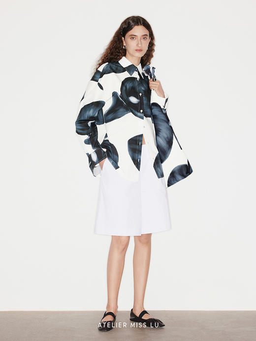 【盛夏池畔】品牌定染马蹄莲印花衬衫 商品图2