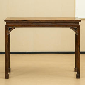 清 红木束腰马蹄腿如意云纹条桌