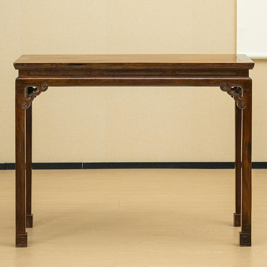 清 红木束腰马蹄腿如意云纹条桌 商品图0