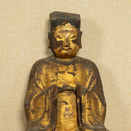 清 木胎金漆文官造像 商品图1