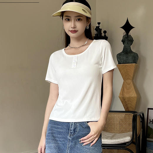 短袖小衫百搭打底高弹显瘦舒适女士上衣夏季薄款SZ2754 商品图2