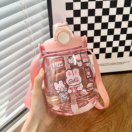 【网红双饮大肚水杯 高颜值大肚杯塑料杯】耐高温 学生餐厅水壶 礼品杯子 商品图10