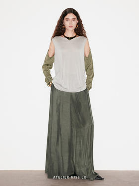 【林神月】飘逸超级大摆阔腿醋酸长裤