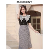 MAXRIENY格纹抽褶半身裙女春款复古通勤包臀短裙(货号:MC87SK267) 商品缩略图1