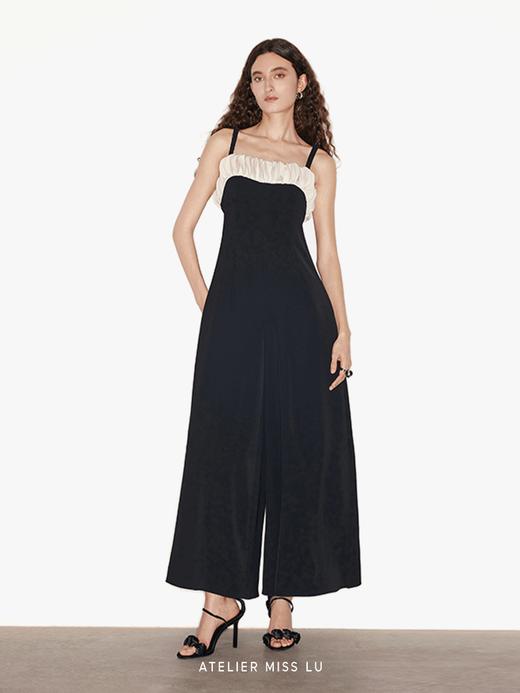 【白日浪花】层叠圆片拼接吊带阔腿重工连体裤 商品图2