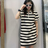 17GD翻领半拉链条纹针织短袖连衣裙40219(条纹） 春季 407301032105 商品缩略图1