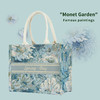 莫奈花园提花油画DIY托特包购物袋手提袋女生小清新麻布袋子定制 商品缩略图1