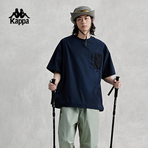 Kappa卡帕短袖2024新款情侣男女夏运动圆领防泼水T恤休闲防晒半袖K0EX2TH35D 商品图2