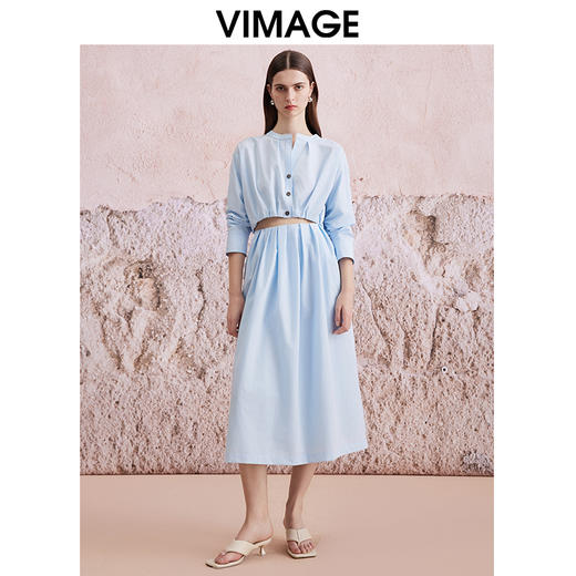 VIMAGE纬漫纪夏季新款宽松高腰显瘦通勤半身裙V2106734 商品图1