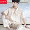 TZW-冰丝睡衣男夏短袖薄款仿真丝男士大码开衫夏天睡衣青年家居服套装 商品缩略图3