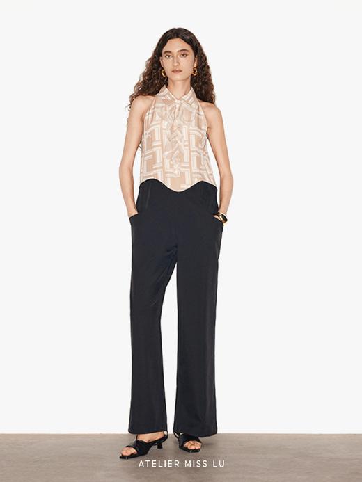 【塞纳河畔】品牌定染字母印花浪漫荷叶边连体裤 商品图1