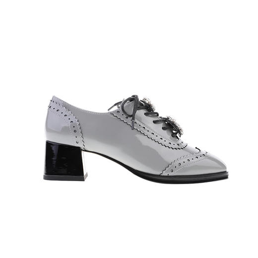 sheme蝶雨彩虹系列进口漆皮可拆卸水晶扣饰女士系带乐福鞋可定制 商品图6