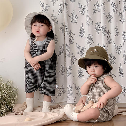 【宽松舒适，时髦新潮！】宝宝夏季新款套装无袖背心男童，韩版休闲宽松连体裤婴儿洋气两件套！ 商品图0