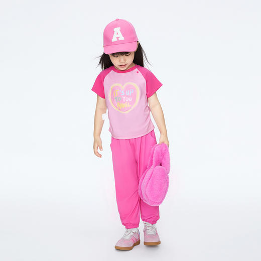 女童甜酷全棉T恤圆领短袖夏季新款安奈儿童装实体店同款XG421705 商品图3