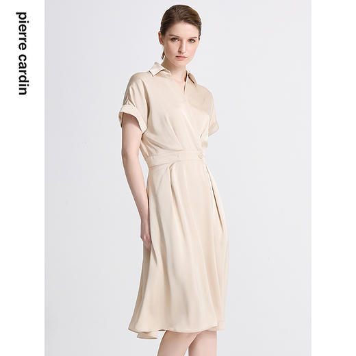 皮尔卡丹女装夏季新款通勤时尚都市双色短袖连衣裙C42DS12
 商品图1