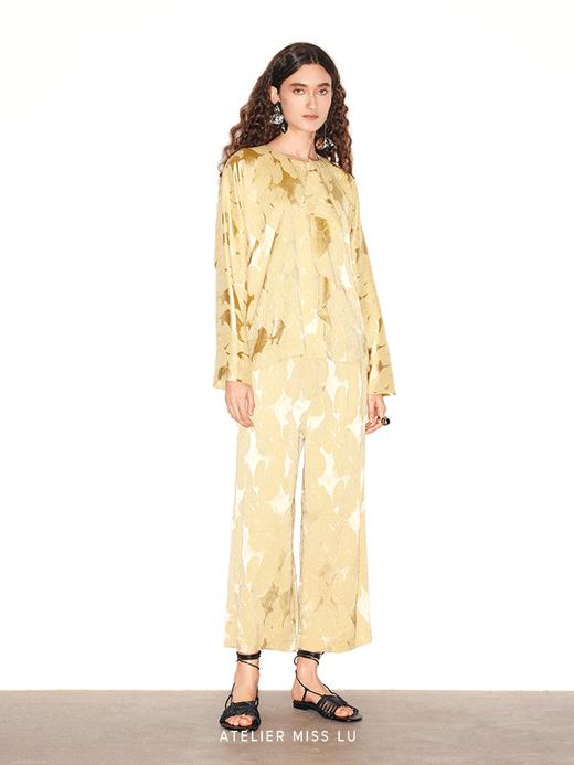 【流光闪烁】新中式立裁波浪飘片拼接醋酸上衣 商品图0