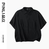 PINLI品立夏季新款暗纹短袖休闲衬衫男士潮牌宽松连肩袖衬衣B242113050 商品缩略图4