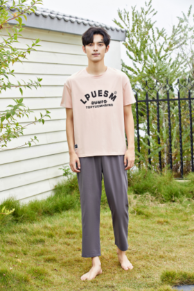 【79元限时秒杀】【秀黛】男圆领休闲短袖套装男士夏季家居服睡衣L2550014T【门店同款】【如遇缺货自动退款，介意勿拍】