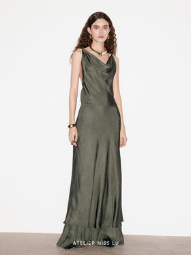 【夏日海藻】高调露背设计荡领吊带连衣裙