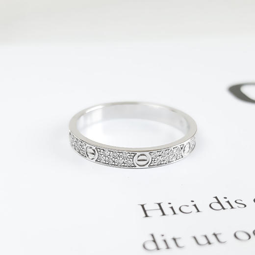 【95新】Cartier卡地亚 LOVE 18K白金窄版满天星LOVE戒指 51号 190324NJS06 商品图1