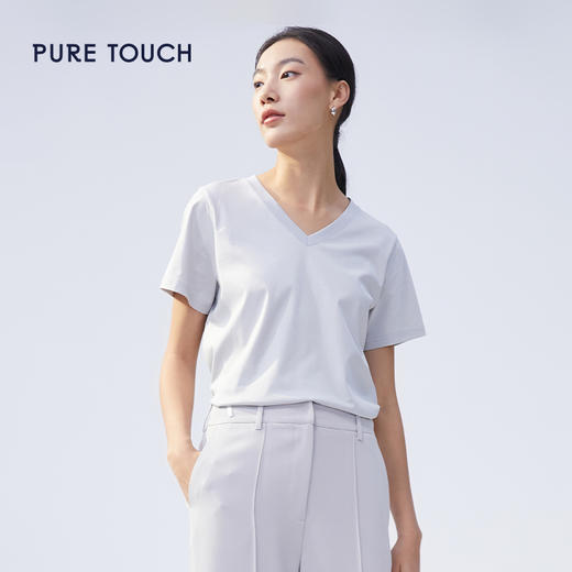 pure touch女士V领T恤1304241032 商品图0
