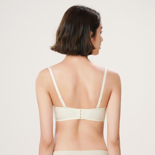 都市丽人自然舒适内衣女锁边文胸B杯适穿3/4杯薄款无钢圈三排扣LB42D8 商品图3