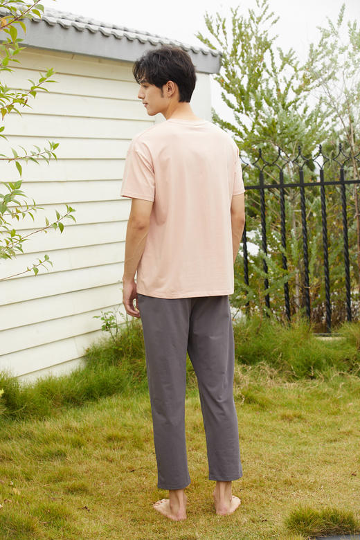 【79元限时秒杀】【秀黛】男圆领休闲短袖套装男士夏季家居服睡衣L2550014T【门店同款】【如遇缺货自动退款，介意勿拍】 商品图4