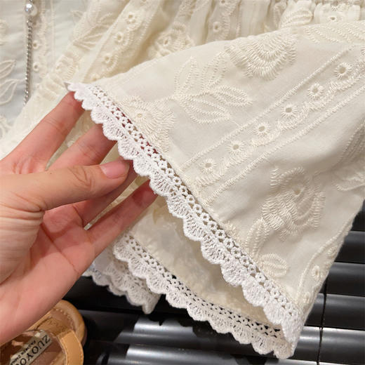 【6款！】柠里童装女童洋气网红夏季新款套装儿童夏装镂空蕾丝背心短裤套装 商品图3