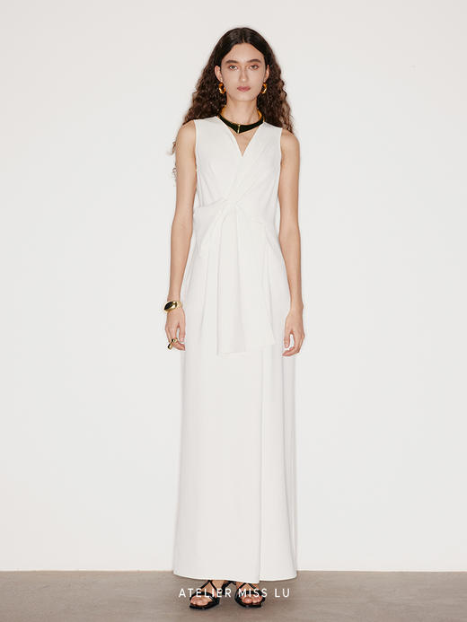 【月光舒曼】立体纽结设计侧开叉长礼裙 商品图0