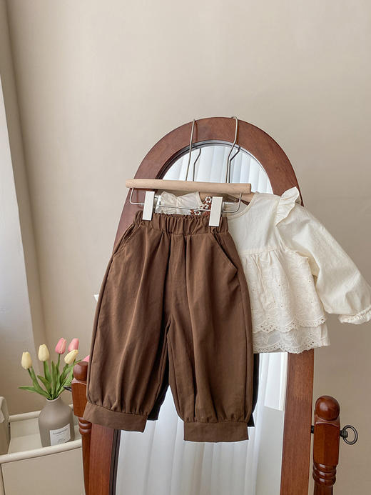 【棉布刺绣长袖套装】女童春季套装2024新款儿童洋气时髦韩版宝宝春秋装休闲裤子两件套 商品图2