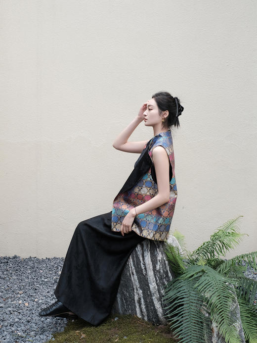 盛唐牡丹 |六合花开宋锦双面穿马甲 商品图5