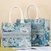 莫奈花园提花油画DIY托特包购物袋手提袋女生小清新麻布袋子定制 商品缩略图3