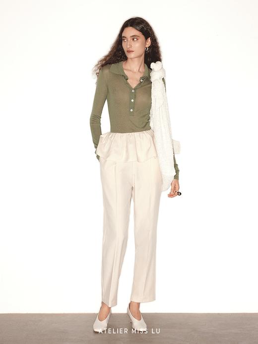 【罗勒薄荷】复古老钱风长袖冰感针织上衣 商品图1