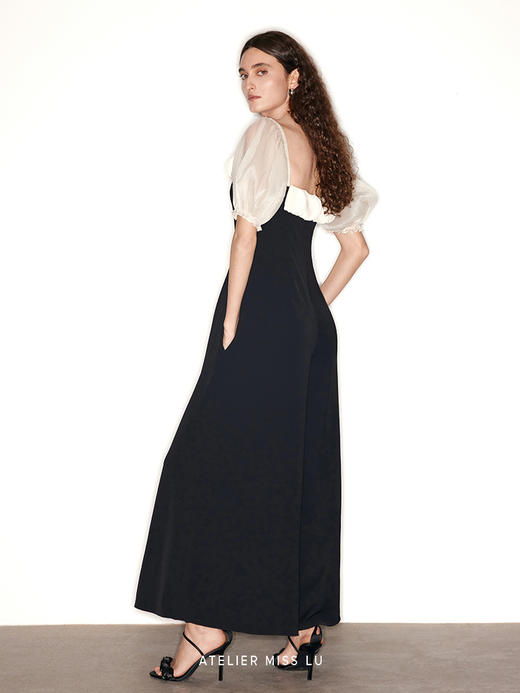 【梦幻千层】层叠圆片拼接纱袖阔腿重工连体裤 商品图1