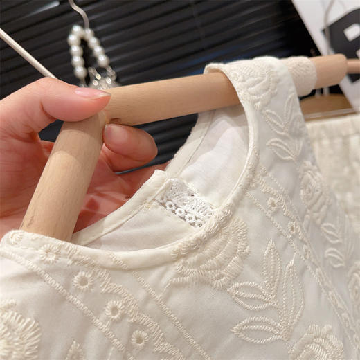 【6款！】柠里童装女童洋气网红夏季新款套装儿童夏装镂空蕾丝背心短裤套装 商品图2