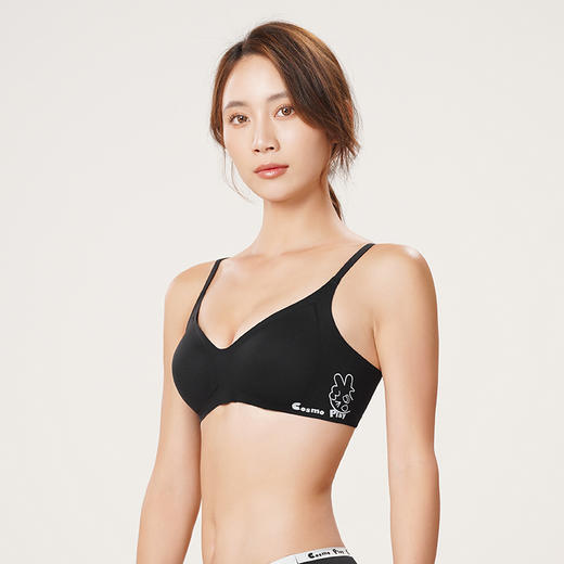 都市丽人Vbra内衣无痕杯面内衣女泳布文胸无尺码三角杯薄款无钢圈三排扣LB465K 商品图6