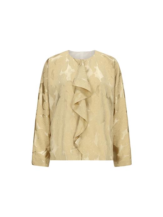 【流光闪烁】新中式立裁波浪飘片拼接醋酸上衣 商品图4