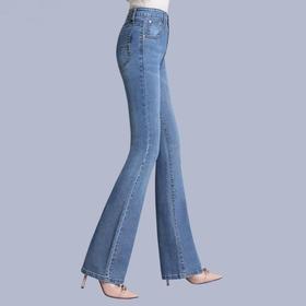 TZW-微喇牛仔裤女士2024年春季新款高腰宽松显瘦喇叭裤