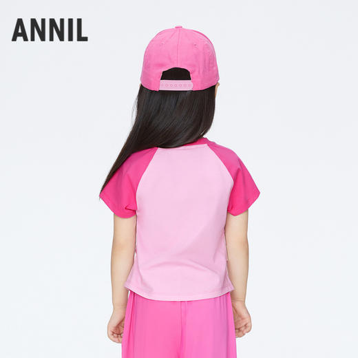 女童甜酷全棉T恤圆领短袖夏季新款安奈儿童装实体店同款XG421705 商品图2