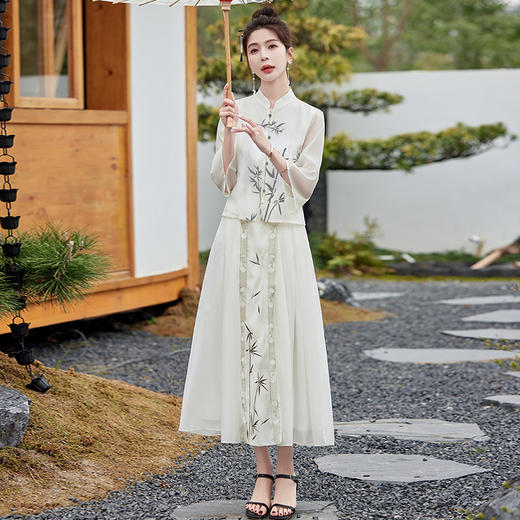 复古新中式，设计感重工上衣半身裙两件套HR-ZMFS24318 商品图8