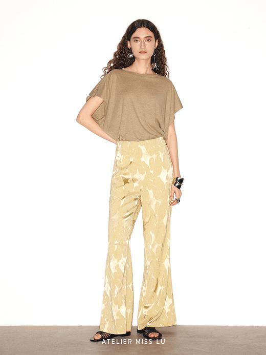 【燕麦巧巧】垂坠感宽松廓形落肩T恤 商品图0