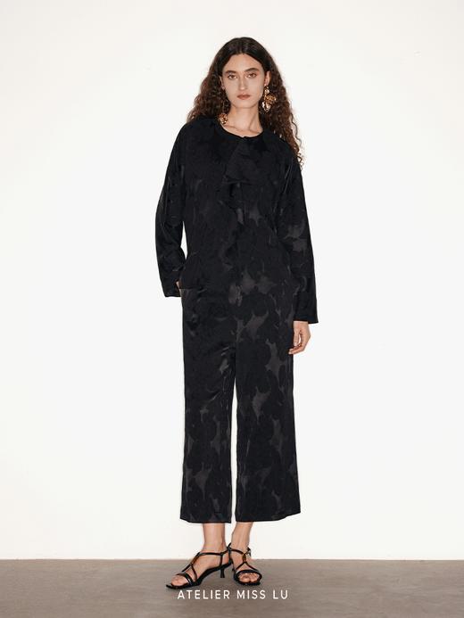 【深夜落光】新中式立裁波浪飘片拼接醋酸上衣 商品图0