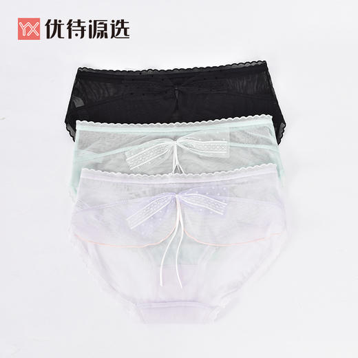 【39元3条，下单拍3】柔美蕾丝棉质底裆清爽透气女式内裤底裤YXNW022 商品图4